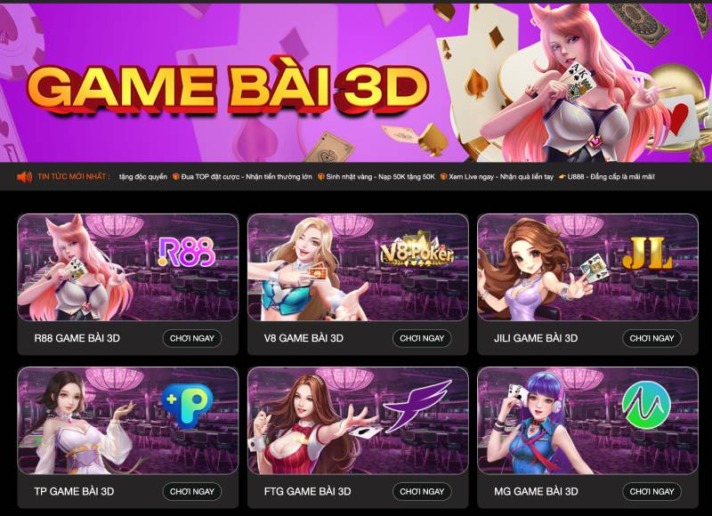 Xổ số và game bài 3D