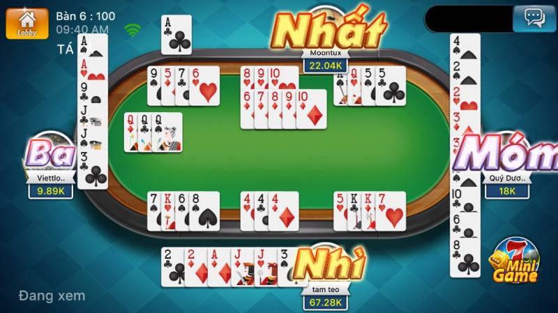 Cách tính điểm khi kết thúc ván
